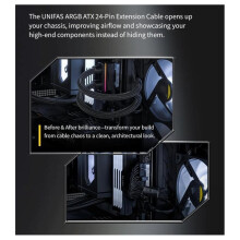 24-Poliges, Um 90 Grad Biegbares Modulares Kabel Zur ARGB-Beleuchtungssynchronisation, Vollmodular, 5 V, 30 cm, Weiß