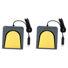 2X USB Single Foot Game Control One Key Customized Computer Keyboard Action Pedal Control Yellow