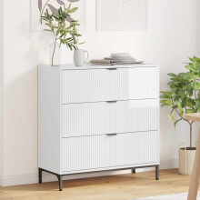 vidaXL Sideboard High Gloss White 79.5 x 33 x 82 cm Engineered Wood