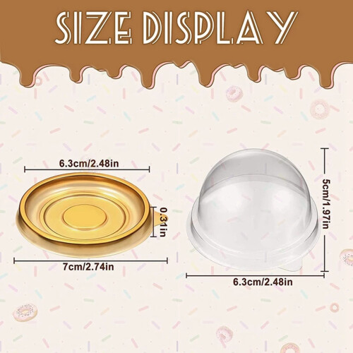100Pcs Clear Plastic  Cupcake Boxes Muffin Pod Dome Muffin Cake Container Box Individual Cupcake Dessert Container 2