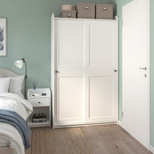 IKEA HAUGA Bedside Table White 40x36x63cm 1