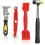 Window Glazing Tool Set 4-Piece Window Tool for Assembly and Repair, Includes Stainless Steel Scraper,Double  Hammer 1
