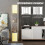 Lampada da terra moderna con 2 ripiani, interruttore a catenella, bianco e nero 7