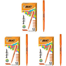 BIC Brite Liner Highlighters, Chisel Tip, 12-Count Pack of Orange Highlighters, Ideal Highlighter Set for Organizing and Coloring (Pack of 3)