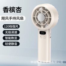 (Champagne Apricot, German Manual) CXINLky 2026 USB Handventilator 120 Stufen Digital Display Hurricane leise Akku tragbar
