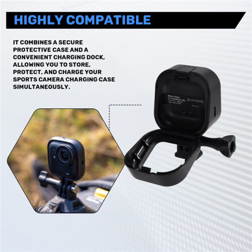 Magnetic Charging Mount Case for  Go Ultra Action Camera Charging Case, Protective Battery Charger Base with USB 2