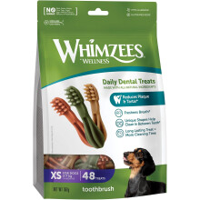 WHIMZEES Toothbrush XS, 48 Pieces - Dog Dental Stix, Size XS, Dog Dental Sticks for Extra Small Breeds