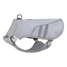 (Grey, L) Gilet rafraîchissant pour chien, en microfibre à refroidissement par évaporation, protection UV UPF 50+, taille ajustable pour chiens