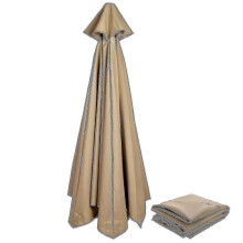 (Tan, 300cm*6k) Zamienny materiałowy pokrowiec na parasol ogrodowy, kompatybilny z parasolem tarasowym 3 m 6/8, poliester, wodoodporny, z ochroną UV