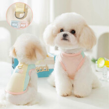 (Blue, XL) Gilet rafraîchissant maille respirant pour chien petit, polyester color block avec anneau en D pour promenade été