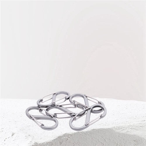 20 Pcs  S Shape Key Chain Carabiner Fuse Clips (Silver)