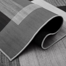 (60x110cm (Bedside Rug), Milo Black Grey) BedLooms Crystal Printed Rugs - Soft Pile Non Slip Carpet for Living Room Bedrooms UK