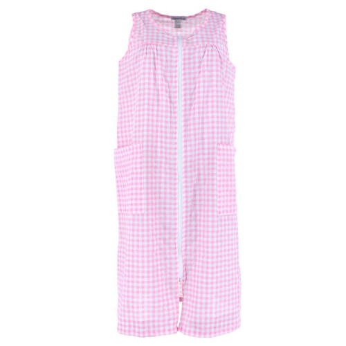 Elegant Emily Women's Woven Gingham Sleeveless Duster