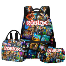3pcs Roblox Schoolbag Lunch Bag Pencil Case Set Backpack Kids Education Gift
