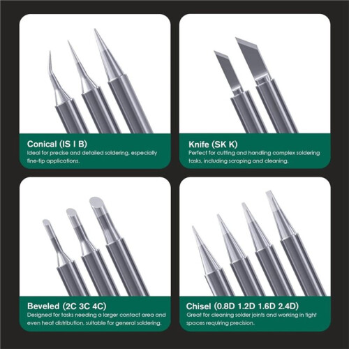 12 Pcs 900M Soldering Iron Tips for Hakko, Yihua, Atten, Quick, , and More - Replacement Solder Tips 1