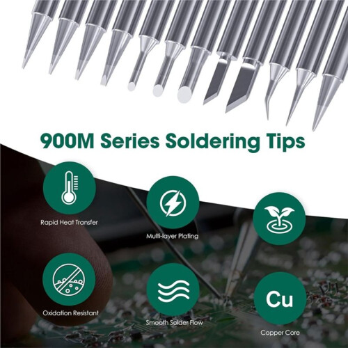 12 Pcs 900M Soldering Iron Tips for Hakko, Yihua, Atten, Quick, , and More - Replacement Solder Tips 2