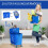 Secchio per mocio da 20 litri con strizzatore, ruote e manico, in plastica, blu 5