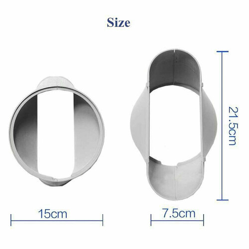 2X 15CM Portable Air Conditioner Window Exhaust Duct Pipe Hose Interface Connector(Flat Nozzle) 2
