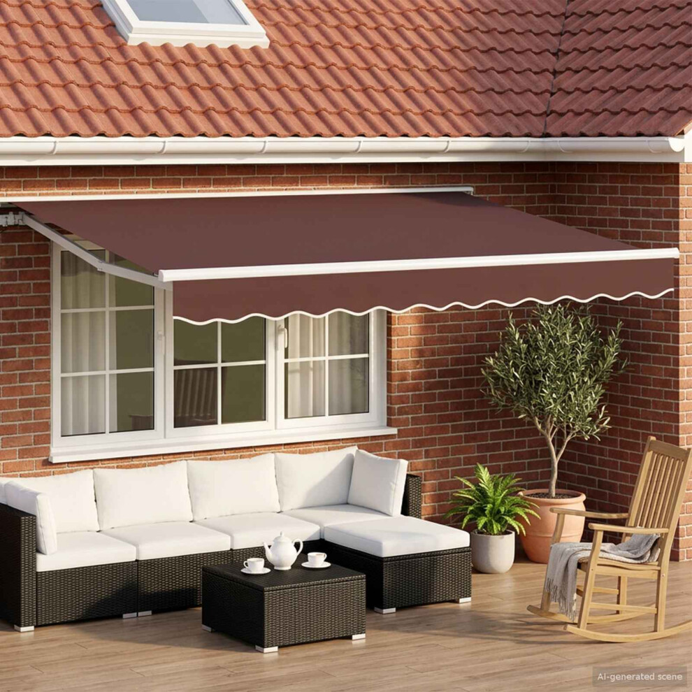 Vidaxl Manual Retractable Awning Brown 3 X 2.5 M
