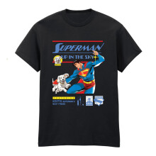 (S, Black) Superman Unisex Adult Up In The Sky T-Shirt