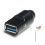 Aluminum Alloy USB3.0 Female Socket Connector Solder Type for 6mm Cable Connection  black 1