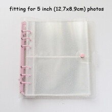 (Glitter Pink,5in)Album Foglie Sciolte Clip Colore Trasparente Scintillante 6 Fogli Bambini Regali Compleanno