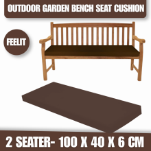 (2 seater- 100 x 40 x 6 cm) Brown Replacement Outdoor Bench Cushion Brown Thick Garden Seat Pad