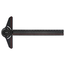 T Ruler Angles Finder Aluminum Marking Line Ruler Multifunctional Protractor for Construction Layout and Measuring Tool black