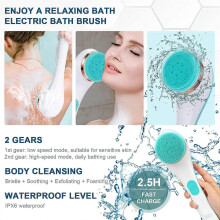 Electric Back Washer Shower Silicone Dry Brushing Body Brush Rechargeable Power Men Women Foot for S