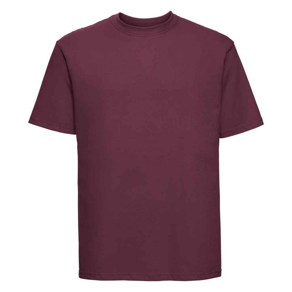 Russell (M, Burgundy) Mens Ringspun Cotton Classic T-Shirt