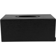Puinen nenäliinarasia lautasliinateline musta suorakaiteen muotoinen 23x12x10cm
