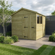 8 x 6 Apex Shed Tanalised (Single Door, With Windows)