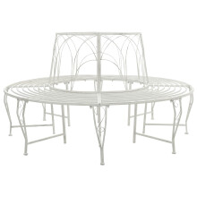 vidaXL Tree Bench 8-Seater Ø 160 x 89 cm Steel Antique White Round