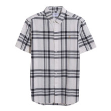 (L, Ecru) Farah Mens Bold Check Cotton Shirt