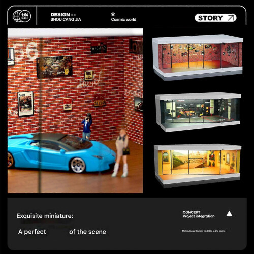 1:64 Scale Illuminated Car Model Display Case Featuring BuiltIn Lighting for Enhancing Showcases Constructed from Durable Plastic  3 1