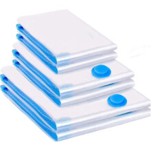 6 Pieces Vacuum Storage Bags 2L100X80 +2M 80X60 + 2S 60X40Cm (Hand Rolled Compression) Travel Vacuum