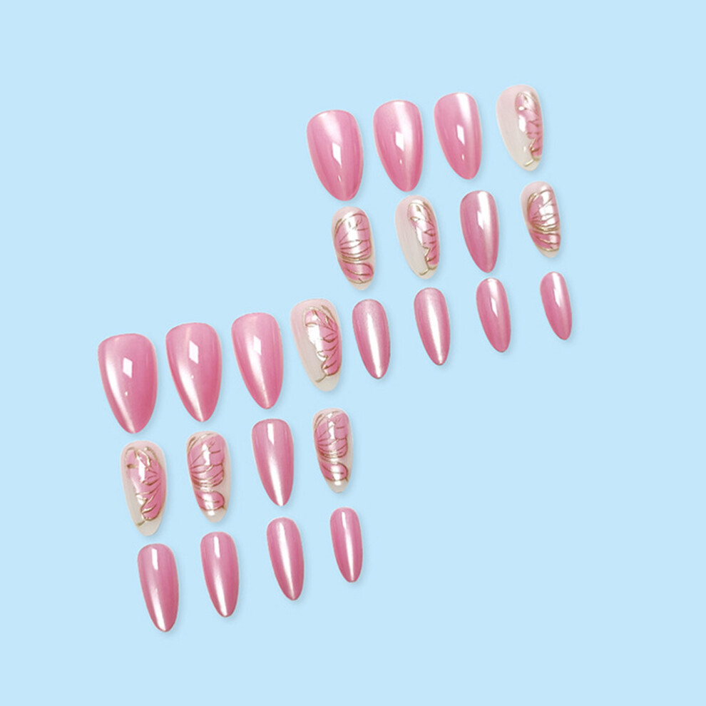 Reach-Tools 3D Floral False Nails, 24Pcs, Reusable, Wedding & Party