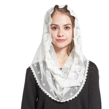 Teens Girl Lace Bandana Hot Day Sunproof Headscarf Tie Back Camping Headwrap Sunproof Girl Traveling Hair Kerchiefs White