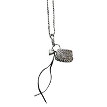 Heart Shaped Leather Tassels Necklace Statement Heart Necklace with Leather Tassels Perfect for Fashion Enthusiasts  Black