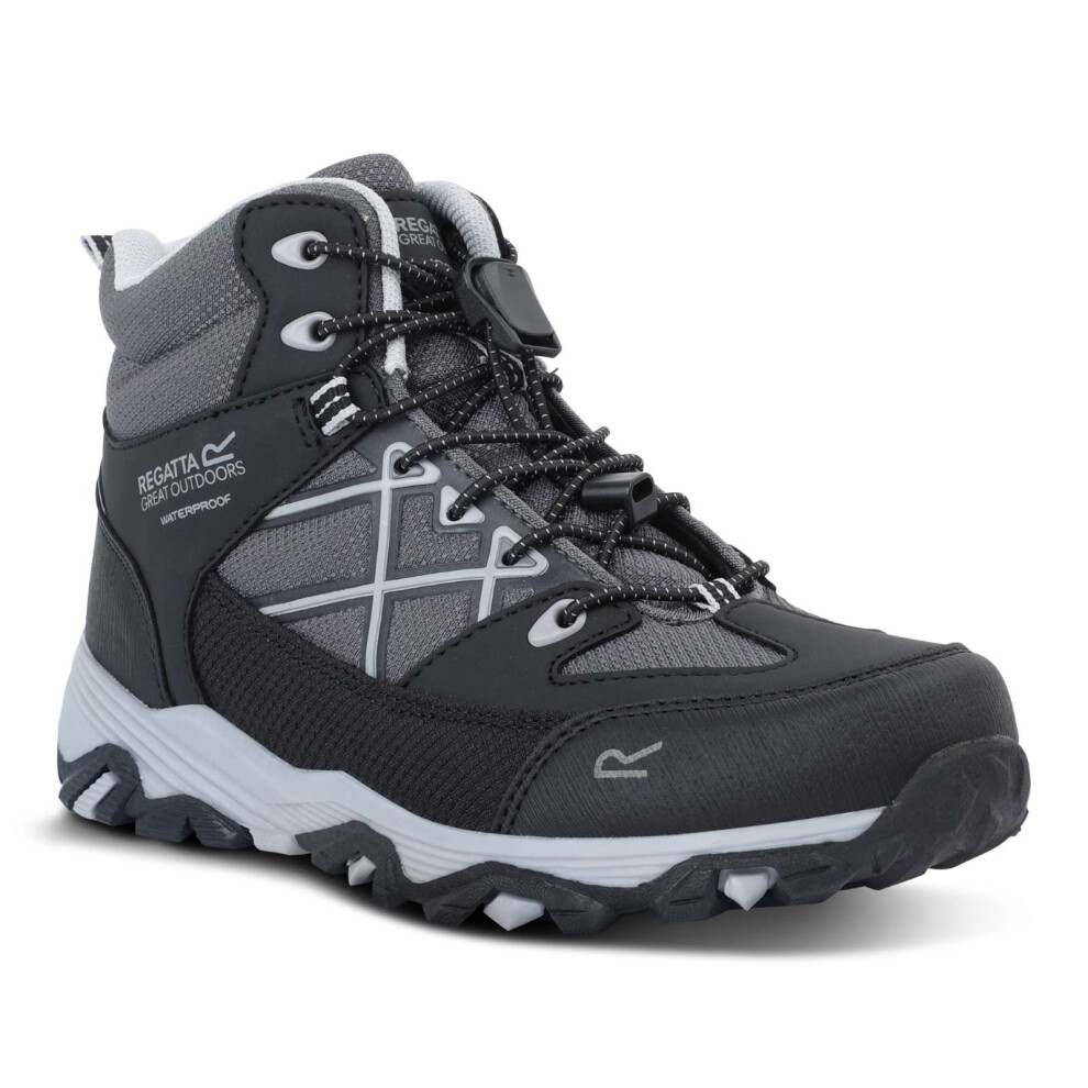 Regatta (2.5 Uk, Black Light Steel) Kids Samaris Iii Waterproof Breathable Hiking Walking Boots