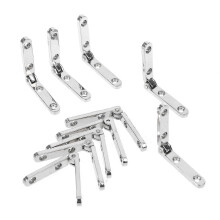 10 Pcs Small Zinc Alloy Hinges 90 Degree Home Hinges Wooden Jewelry Box Hinge Accessories for Small Wood Projects Silver