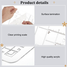 Boxy Bag Making Templates Acrylic Cutting Templates with Scale Bag Maker Boxed Bottom Cutting Template