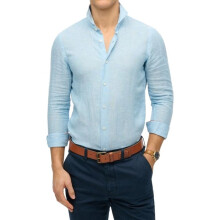 Chemise Manches Longue Superdry Vacation Linen - Bleu Clair-Chambray