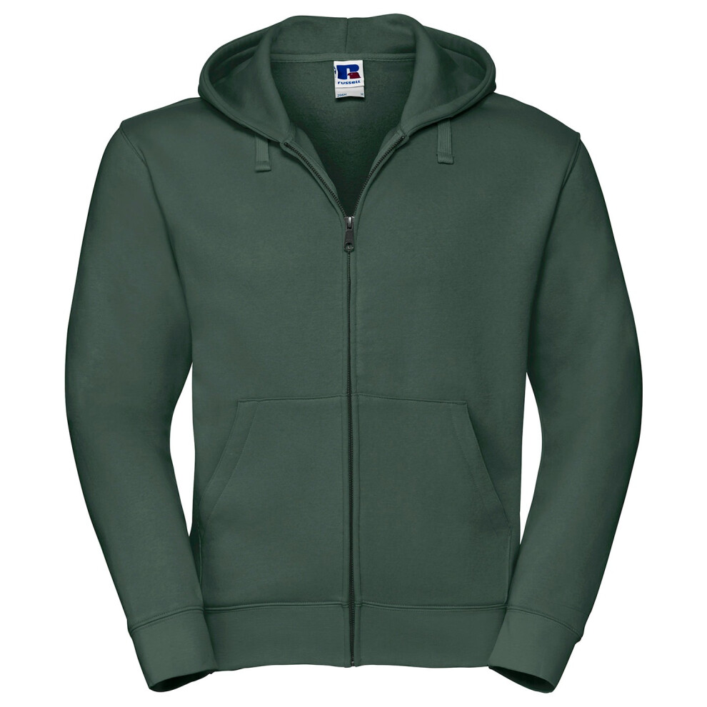 Russell (L, Bottle Green) Mens Authentic Full Zip Hoodie