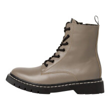 Bottines Femme - TAMARIS - Gris - Cuir - Doublure en polaire - Talon bloc 35 mm