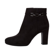 Bottines femme - TAMARIS - Suédine noire - Fermeture zip - Talon droit 8 cm - Semelle Memory Foam