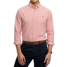 Chemise - SUPERDRY - Preppy Oxford - Manche longue - Col classique - Rose (Peach)