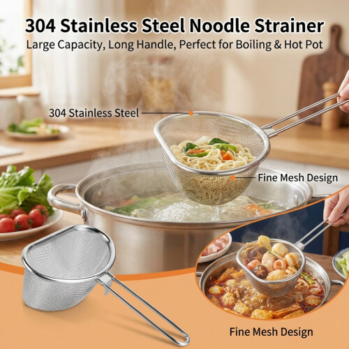 Stainless Steel Kitchen Strainer with Handle (50) 1