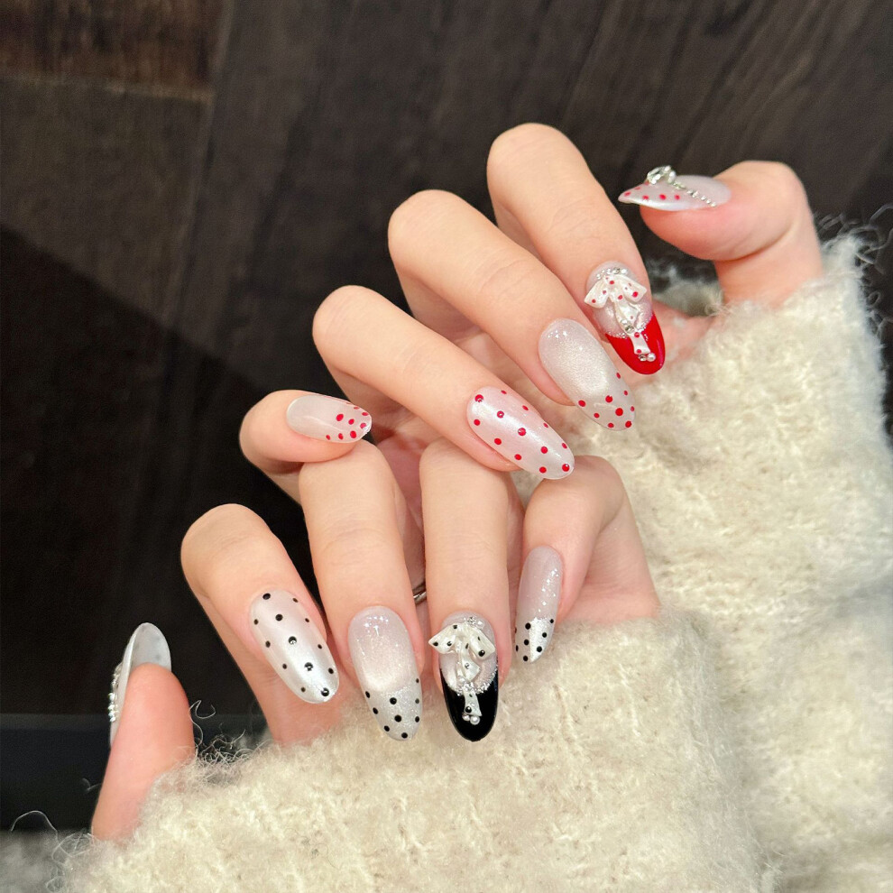 Reach-Tools (Xs) Polka Dot False Nails - 10Pcs For Party & Wedding