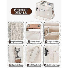 Women'S Multi-Pocket Canvas Tote Bag
